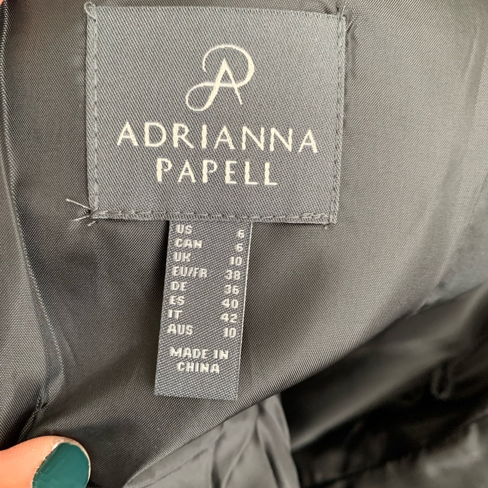 ❤️ Adrianna Papell Elegant Black Midi Dress - Picture 4 of 11